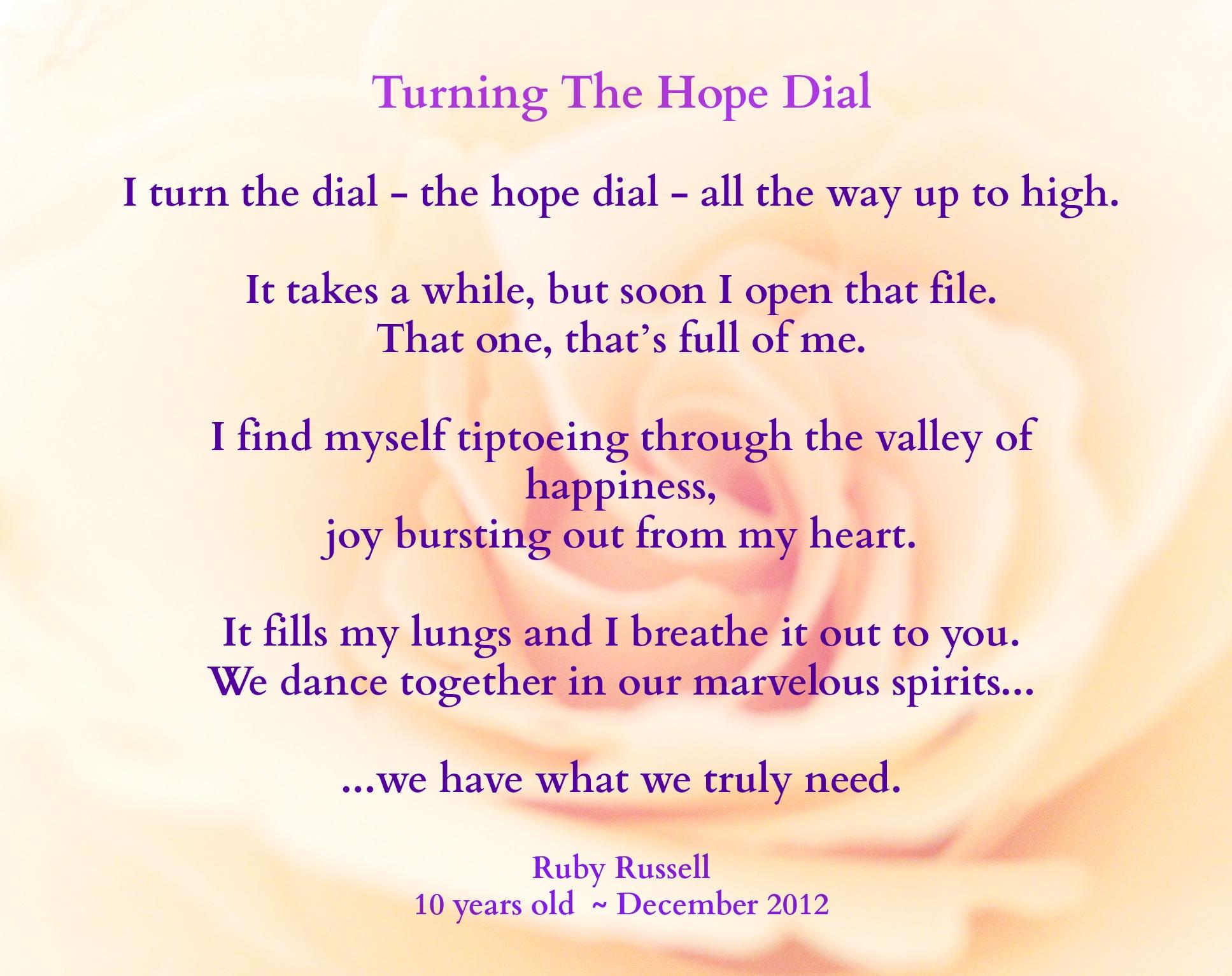 The Hope Dial – Happy New Year to you…